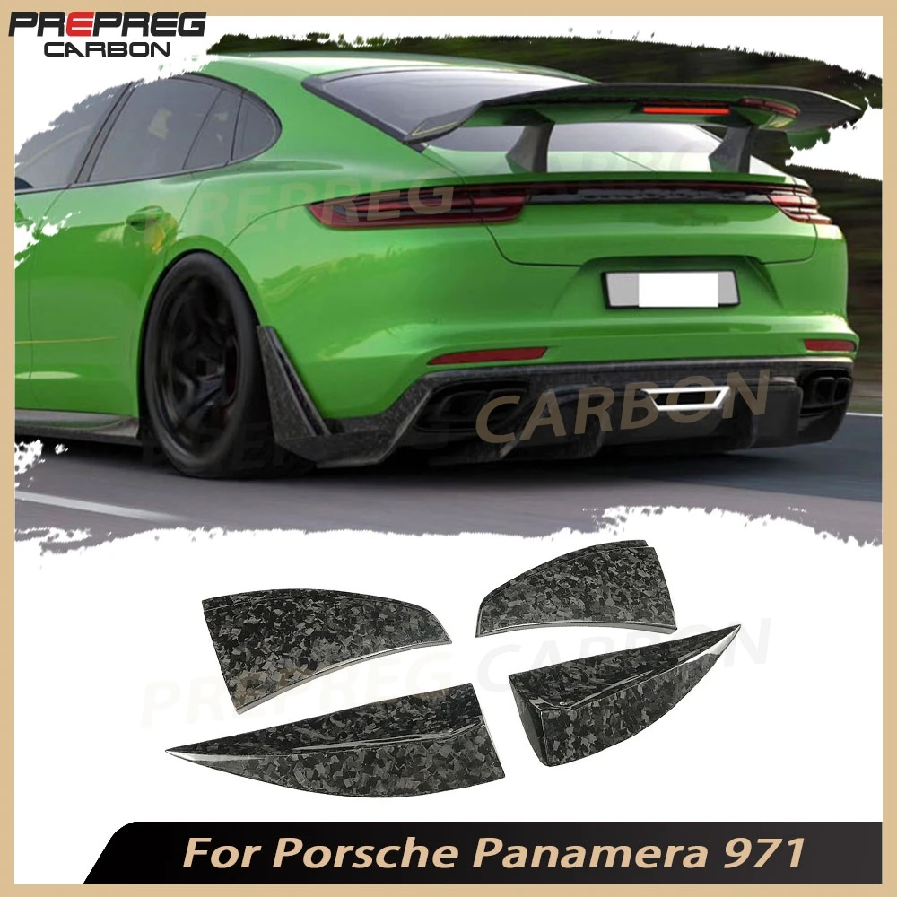 

Dry Carbon Fiber Rear Bumper Splitters Flaps Rear Aprons For Porsche Panamera 971 2017-2019 Forged Carbon