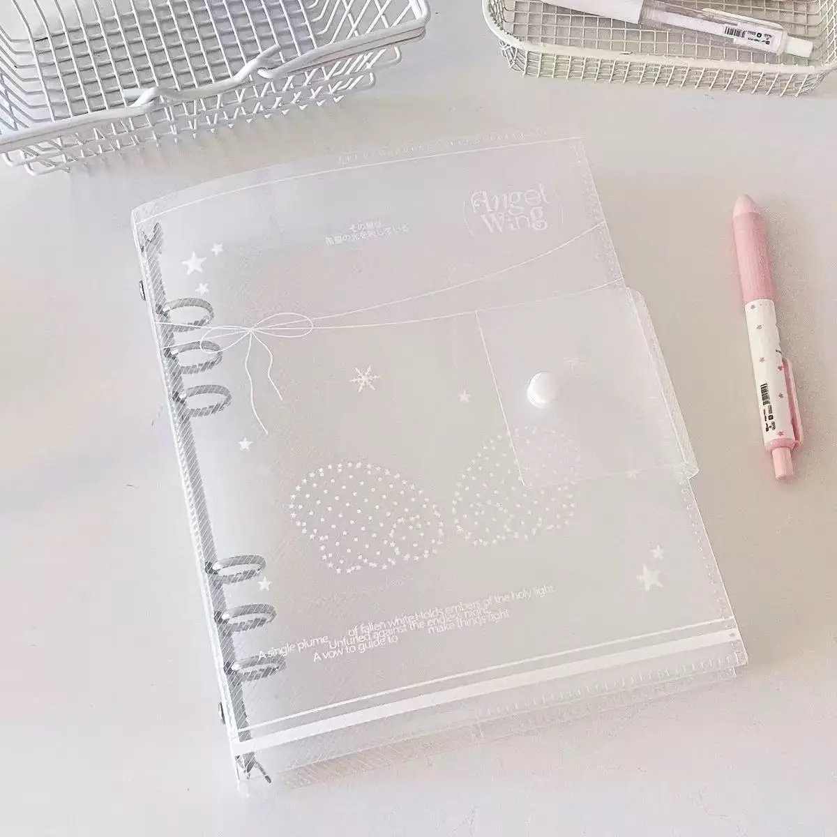 A5 Frosted Transparent DIY Binder Photocards Collect Book Diary Agenda Planner DIY Cover Album Stationery