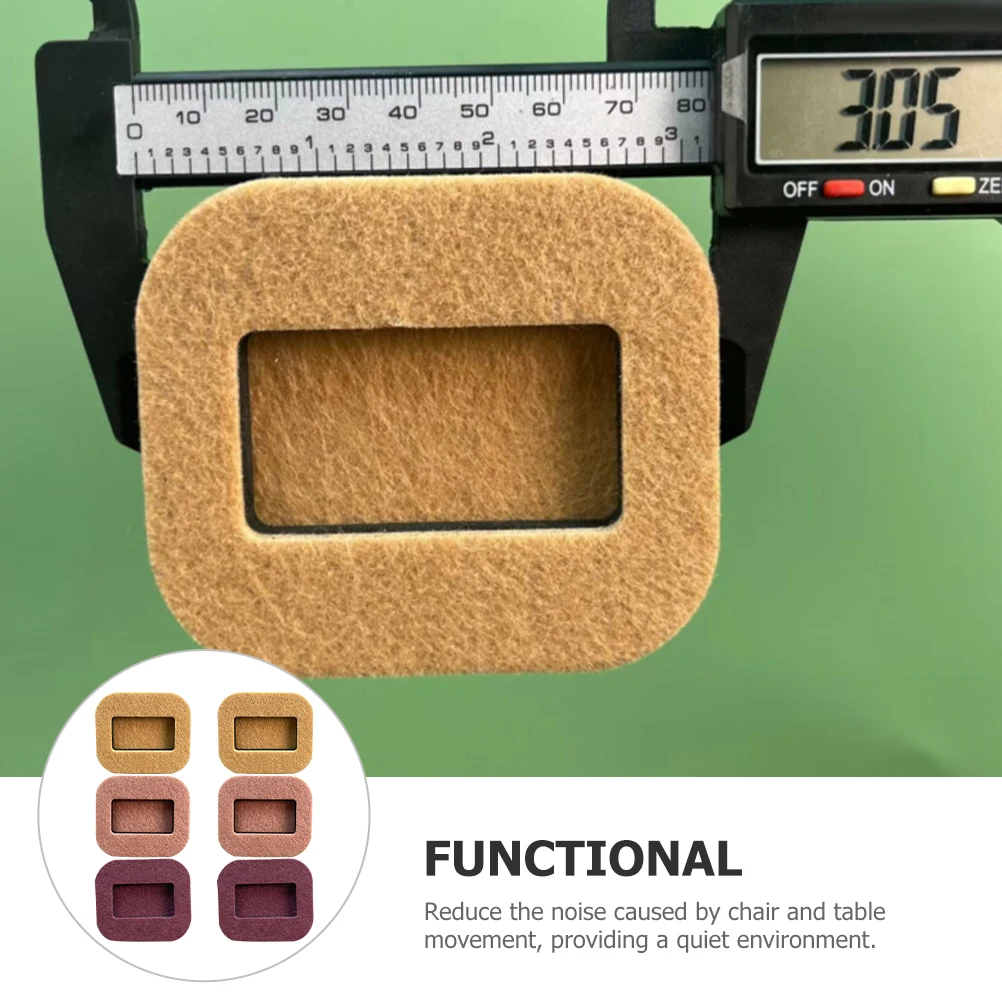 

6 Pcs Anti-slip Felt Chair Table Feet Pads Beige Taupe Khaki Floor Protectors Durable Furniture Casters Non Sliding Stoppers
