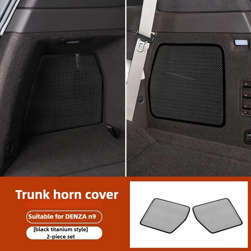 

For DENZA N9 2Pcs Car Trunk Speaker Cover Audio Frame Upgrade Protection Stainless Steel Trunk Horn Cover Car Interior Accessory