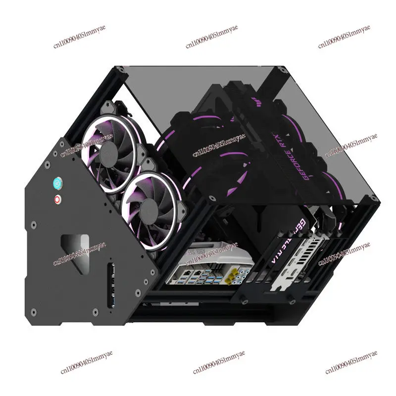 45 ° Open Tilt Chassis DIY Aluminum Frame Personalized Translucent Acrylic Water-cooled Outlet Rack