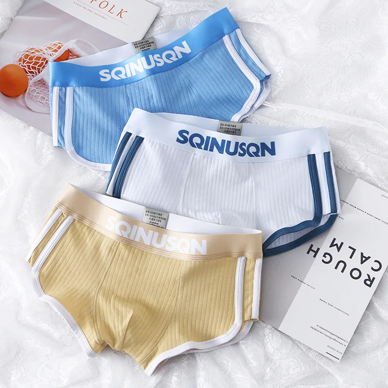 New solid color minimalist men's boxers breathable men's underwear