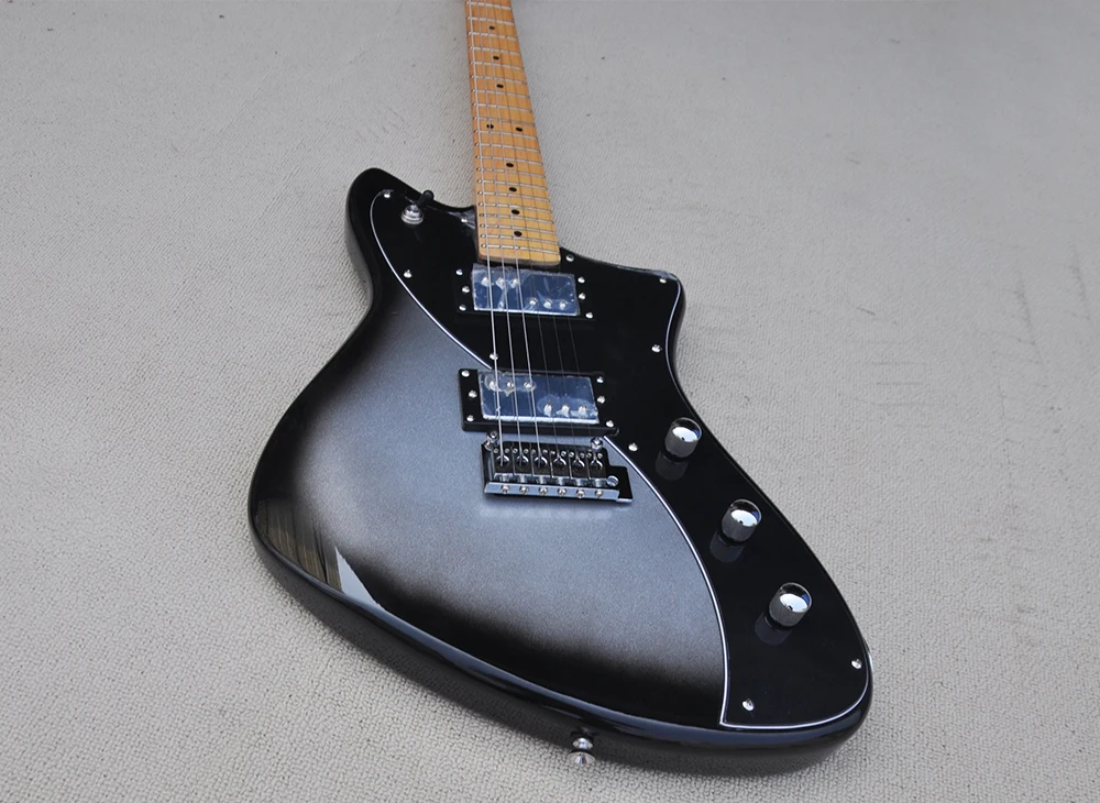 6 Strings Unusual Electric Guitar with Maple Fretboard,Black Pickguard,Customizable