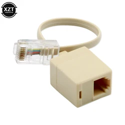 8P4C / RJ45 mężczyzna RJ11 6P4C na żeński M / F Adapter, proszę kliknąć na Ethernet 1 sztuk