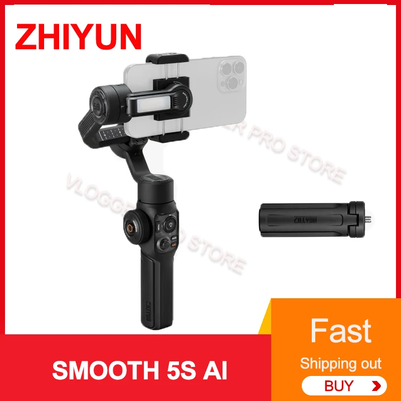 ZHIYUN SMOOTH 5S AI Tracking Handheld Stabilizer 3-Axis Smartphone Gimbal Outdoor Gimbals for iPhone 15 Pro Max Xiaomi Mobile