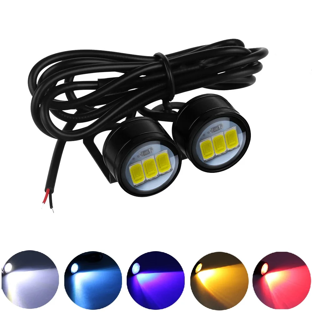 

2 Pieces Car DRL Daytime Running Light Fog Lamp Eagle Eye LED Reverse Backup Light
