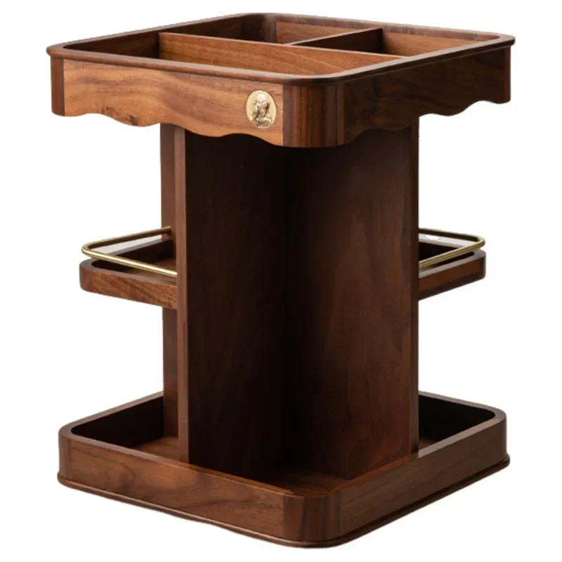 Cosmetics Storage Box Desktop Wooden Premium Rotary Storage Skin Care Products Perfume Dresser Shelf Large Capacity