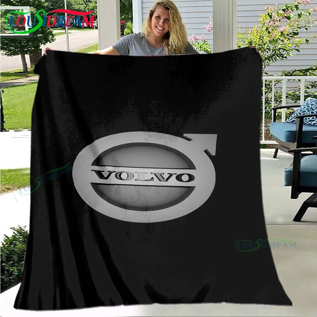 Fashion Car V-Volvo Logo Printing  Blanket,Flannel Throw Blanket for Home Bedroom Bed Sofa Picnic Office Hiking Leisure Nap