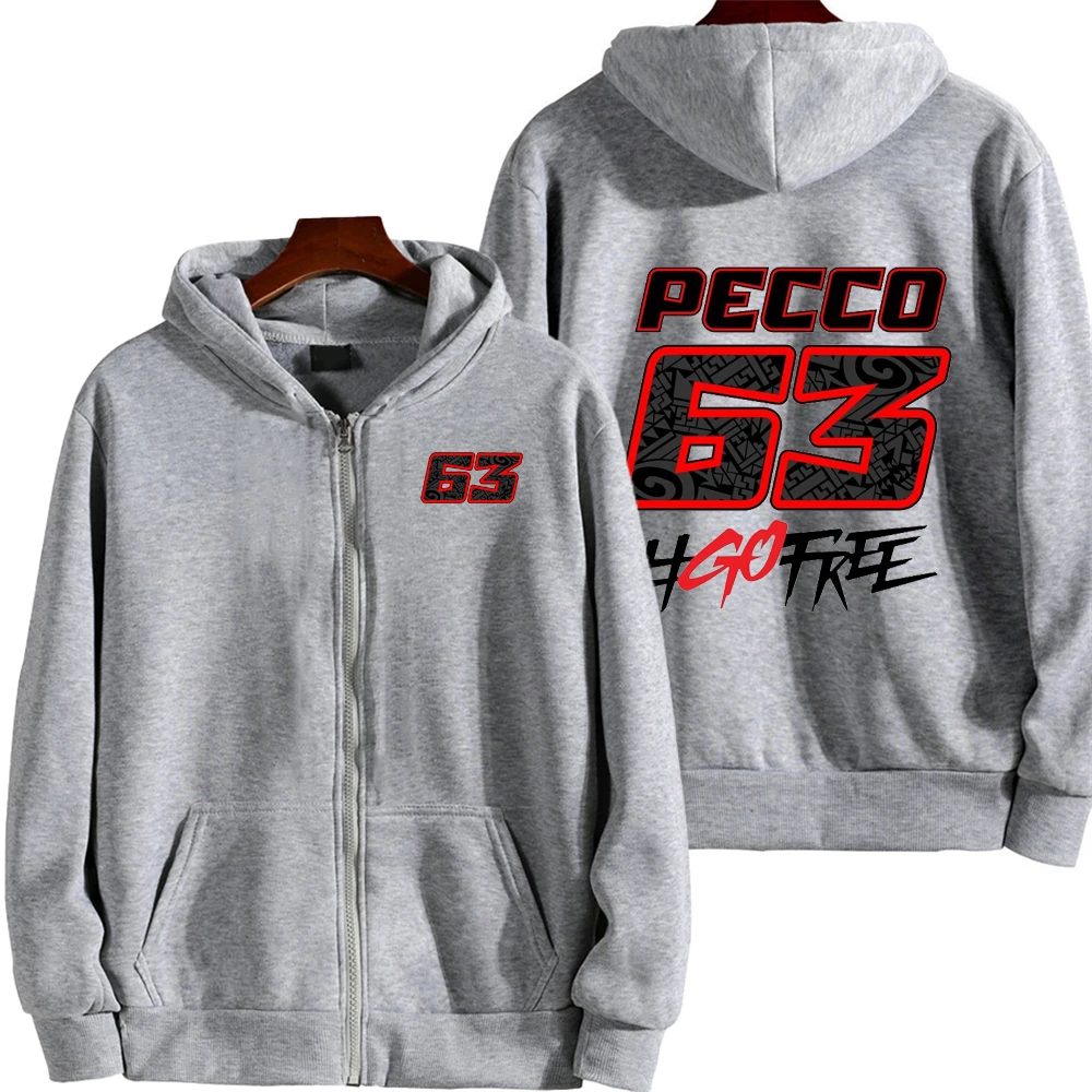 Pecco Bagnaia 63 Racing Motorcycle Team Men Zip Up Hoodie Spring Autumn Fashion Male Sweatshirt New Sport Women Jacket Coats