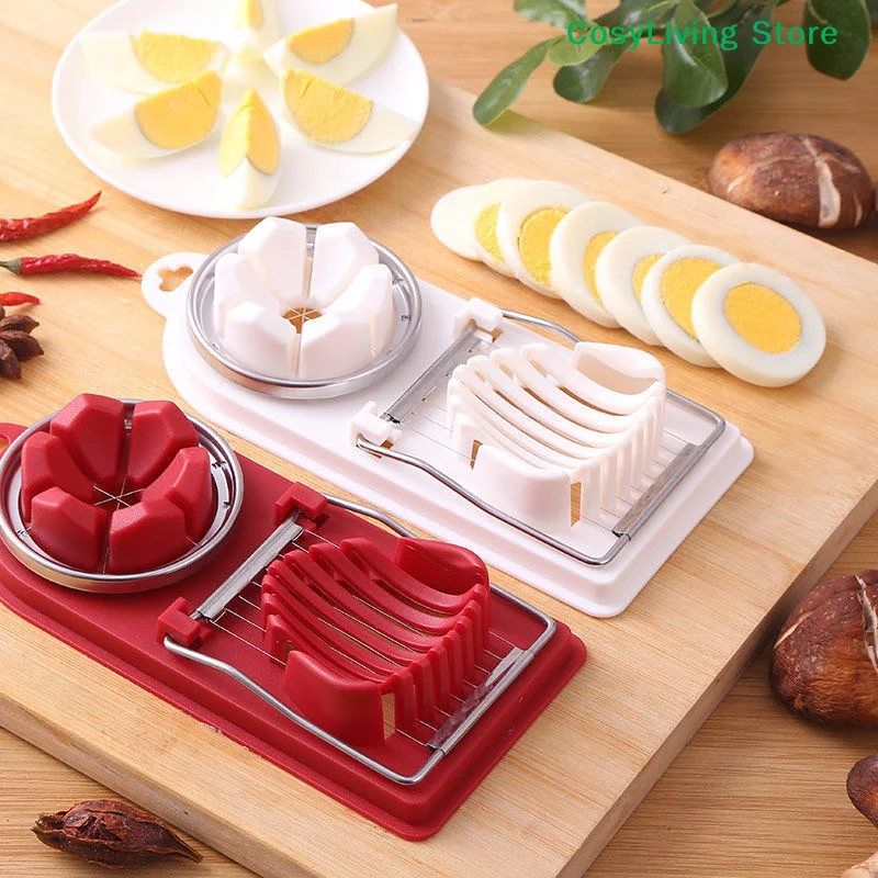 [CL]Egg Slicer For Hard Boiled Eggs, Multipurpose Boiled Egg Slicers Cutter Stainless Steel Wire With 2 Slicing Styles[CL]