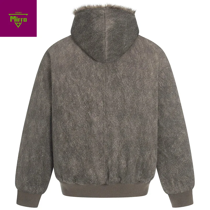 남성용 겨울 재킷 플러시 두꺼운 따뜻한 파카 코트 빈티지 패딩 재킷 아우터웨어