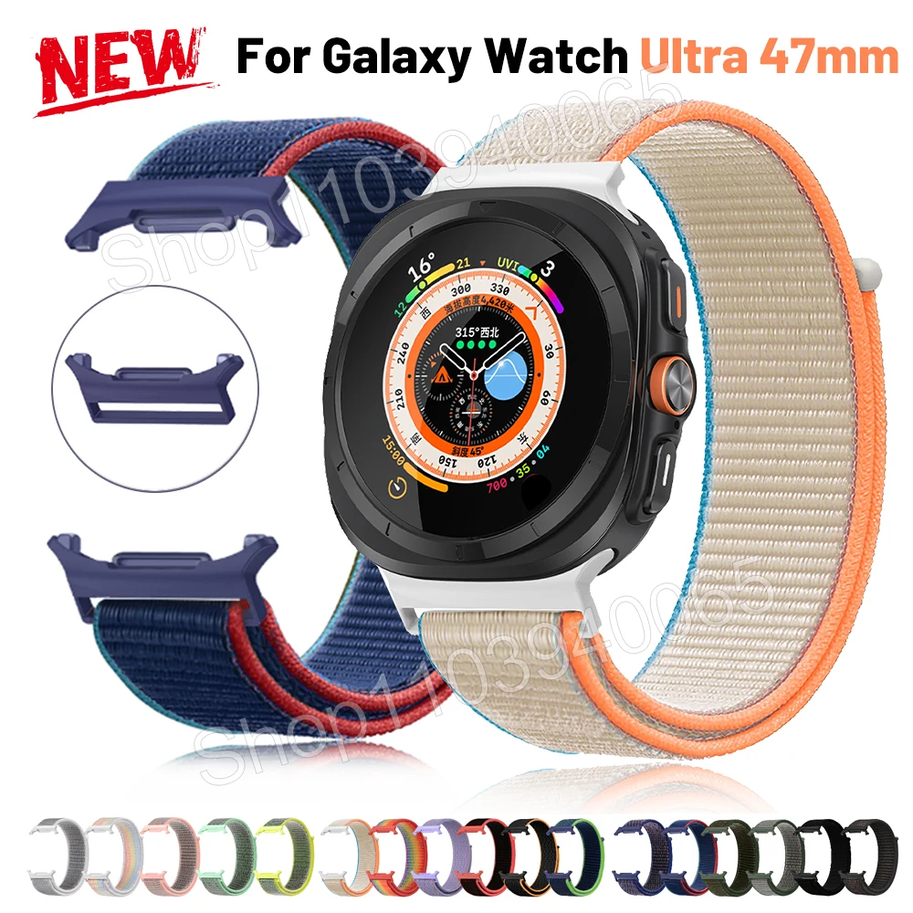 Correa curvada sin huecos para Galaxy Watch 7 Ultra, Correa de nailon de 47mm para Samsung Galaxy Watch 7 Ultra, Correa de reloj deportivo de 47mm