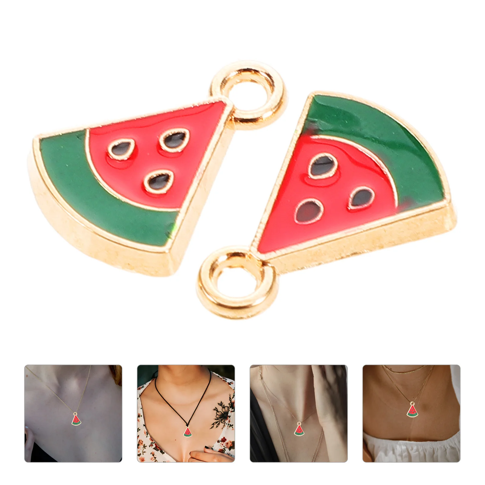 

20Pcs Mini Watermelon Alloy Pendant Charms DIY Necklace Bracelet Key Chain Jewelry Making Accessories Alloy Pendant Charm