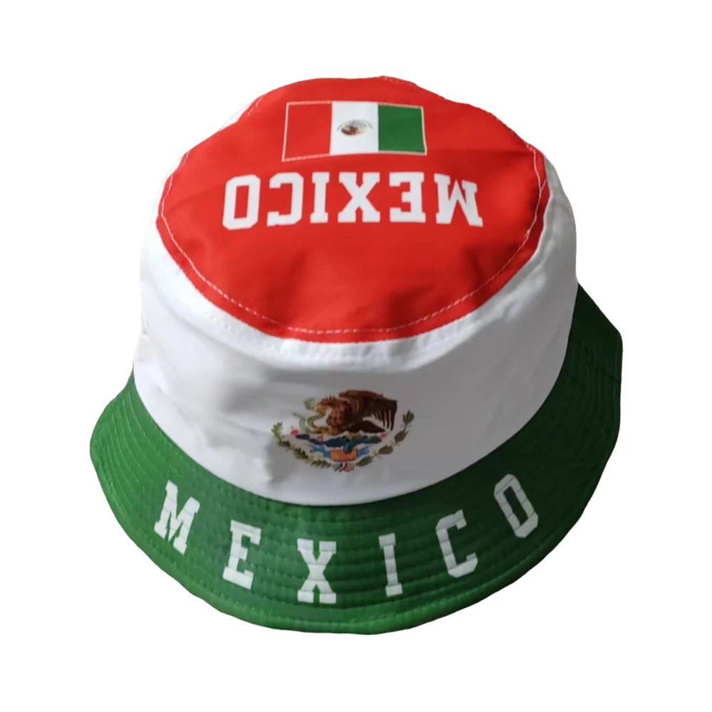Flagnshow 100% Polyester Free Size Mexico Flag Caps Bucket hat
