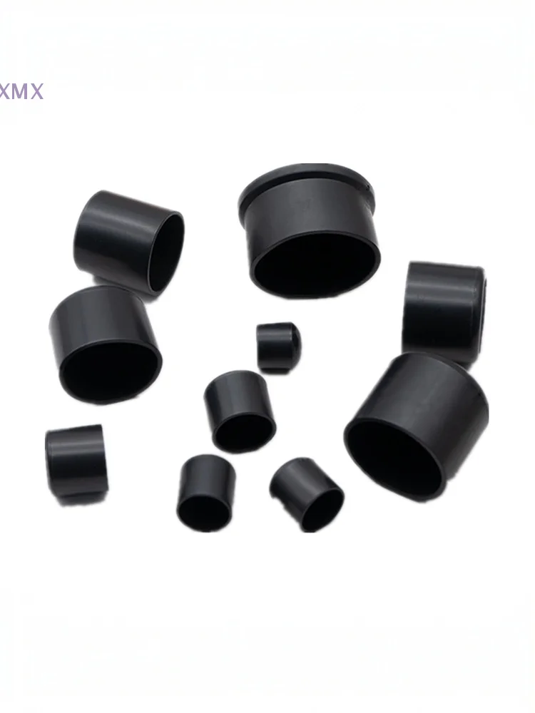 قبعات نهاية أنابيب الصلب المستديرة الأسود PVC عدم الانزلاق وسادة الجدول كرسي قدم الطابق حامي أرجل قطع الأثاث غطاء