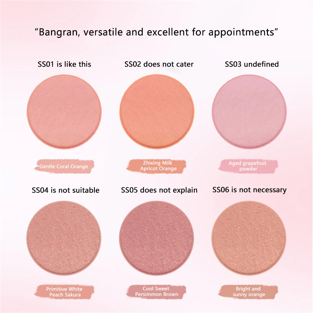 Sweetheart-Palette de blush naturel pour le visage, blush, blush, blush, blush, éclat, rouge, contour, naturel, 6 000