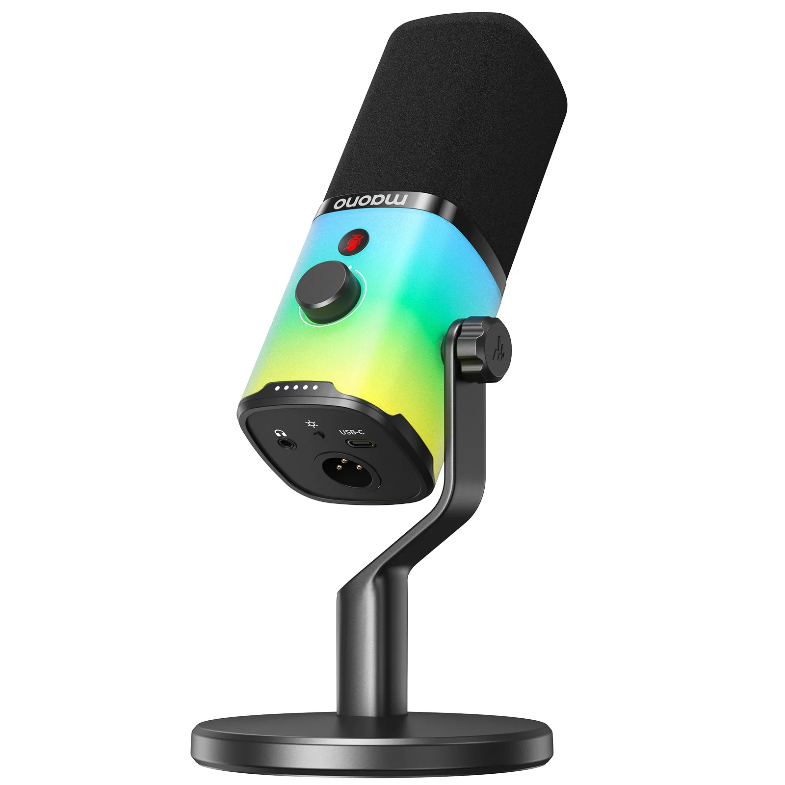 Maono pd100xゲーミングマイク、eqソフトウェアrgb付きUSB/xlrダイナミックマイク、ミュート、ヘッドフォンジャック、ゲーマー用マイクストリーミングポッドキャストPC PS5/4