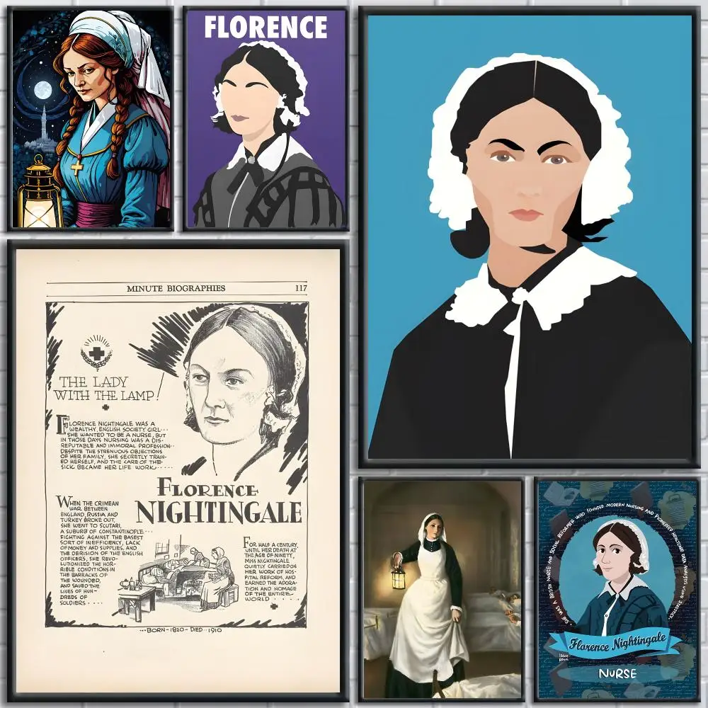 TV Movie F-Florence Nightingale Poster Painting Prints Wall Art Picture Film Room Home Bar Cafe Decor Home  Mural
