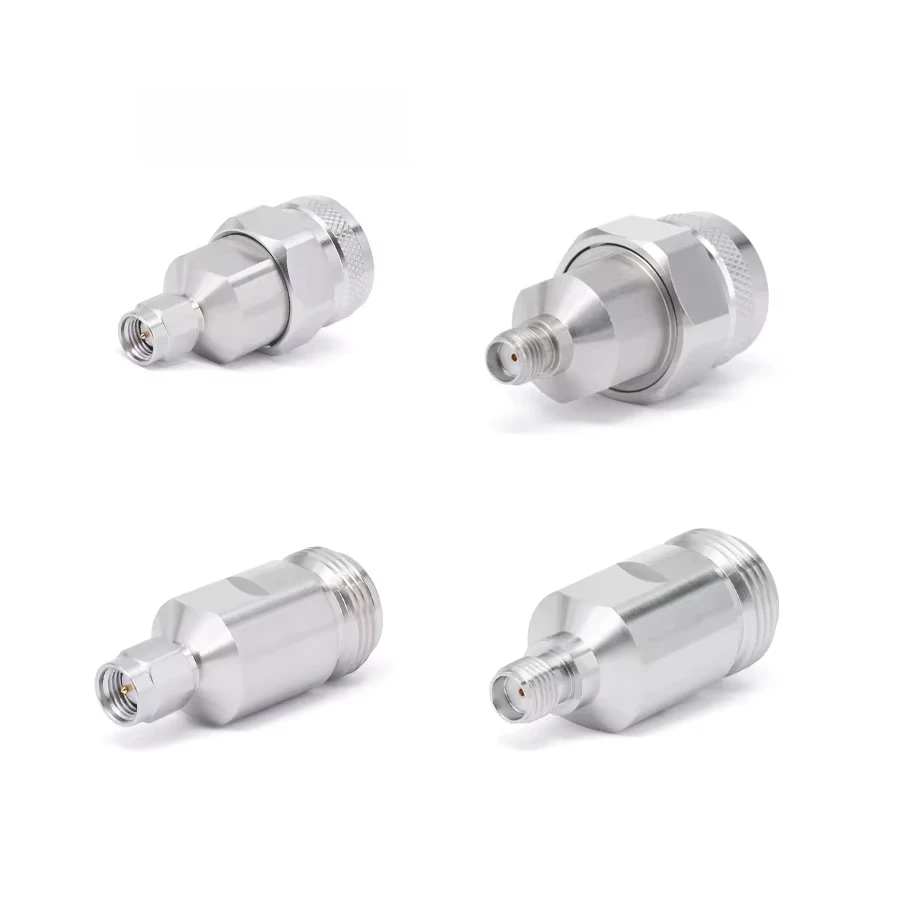 High Frequency Millimeter Wave N to SMA Adapter Stainless Steel RF Adapter for DC-18GHz