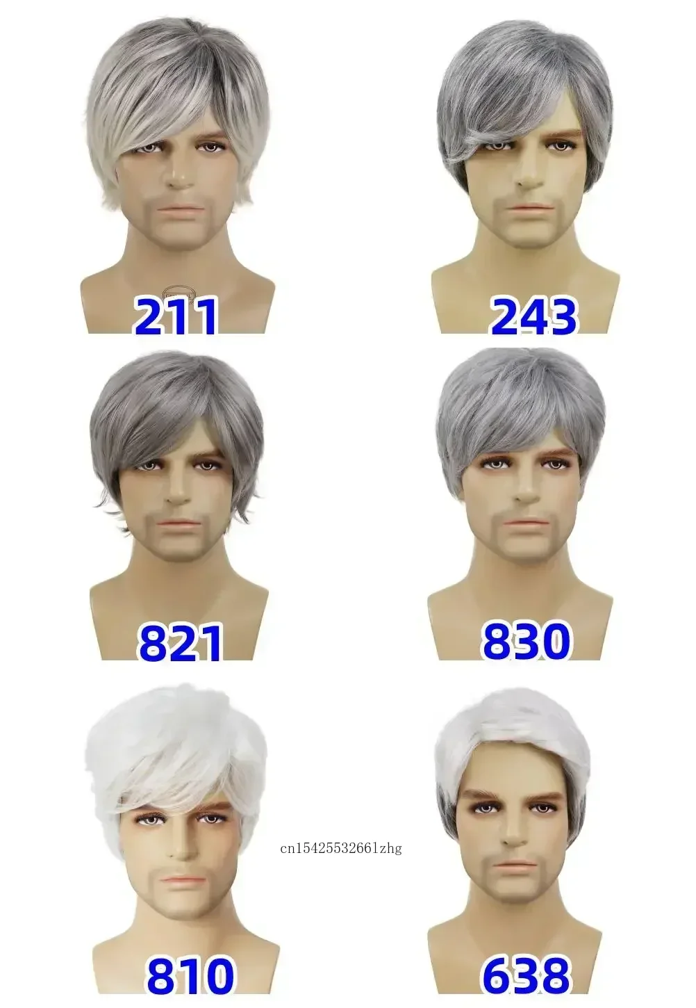 GNIMEGIL الاصطناعية أومبير رمادي الرجال حلاقة قصيرة مستقيم الذكور الباروكات مع الجانب فراق الانفجارات تأثيري السلس الطبيعي مقاومة للحرارة