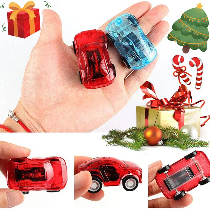 10pcs Mini Pull Back Cars Transparent Racing Vehicles Toys for Kids Birthday Party Favors Prizes Box Fillers Pinata Gifts