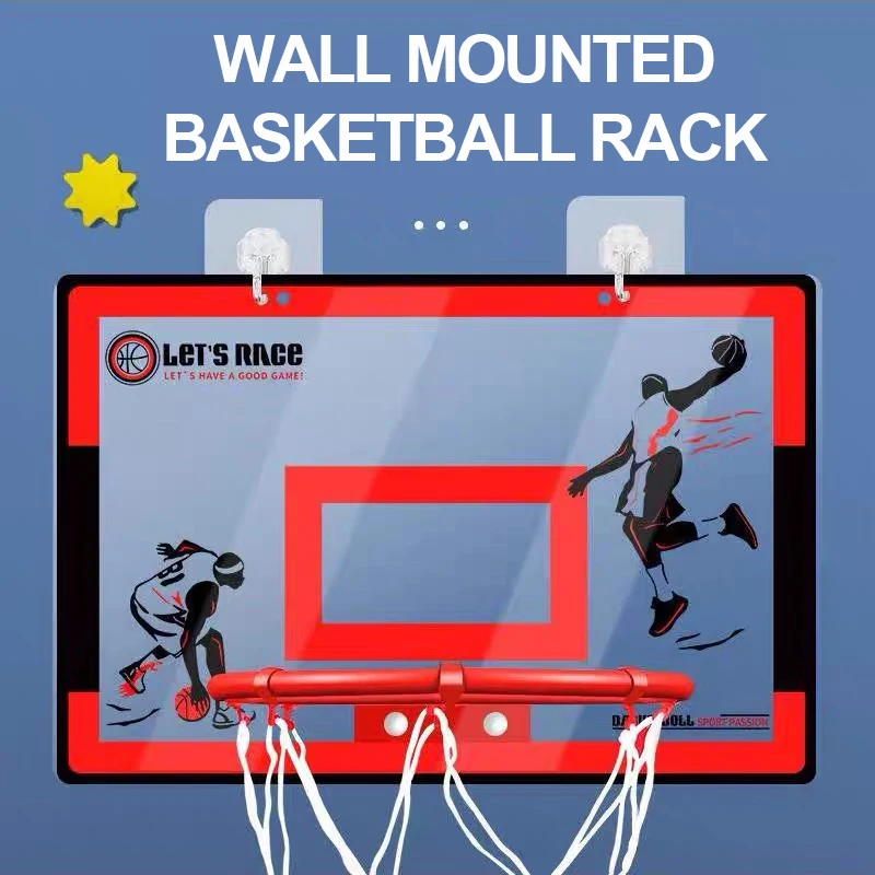 إطار كرة السلة لإطلاق النار في الأماكن المغلقة ، بدون تثقيب ، سلة حائط ، رمي دائرة زرقاء ، إبزيم عنبر ، رف كرة سلة للأولاد