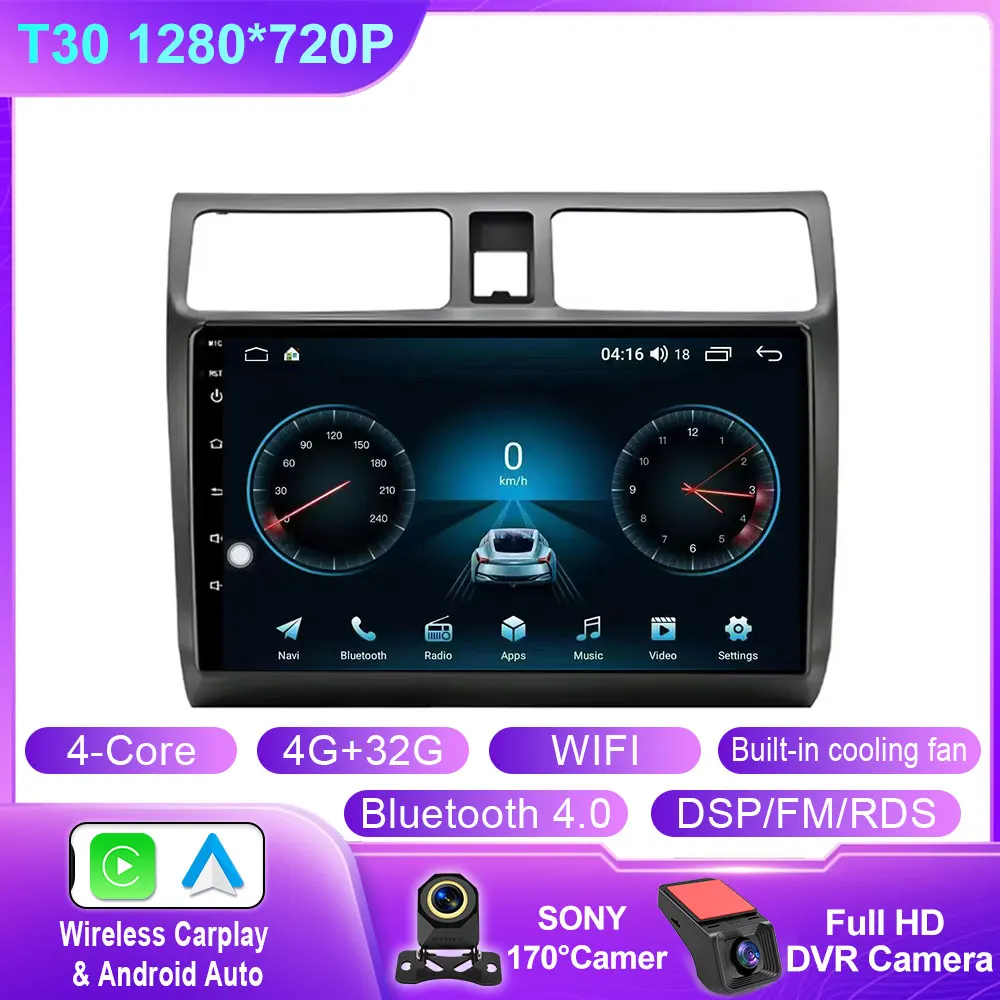 Android 14 Autoradio Voor Suzuki Swift 2003-2006 2007 2008 2009 2010 Multimedia Speler Stereo Carplay AUTO Head Unit WIFI 4G BT
