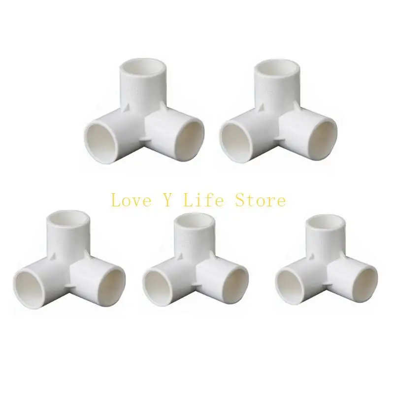 L74C PVC PVC a 3 Raccordi angolo in PVC 2pc per soluzione idraulica fai -da -te