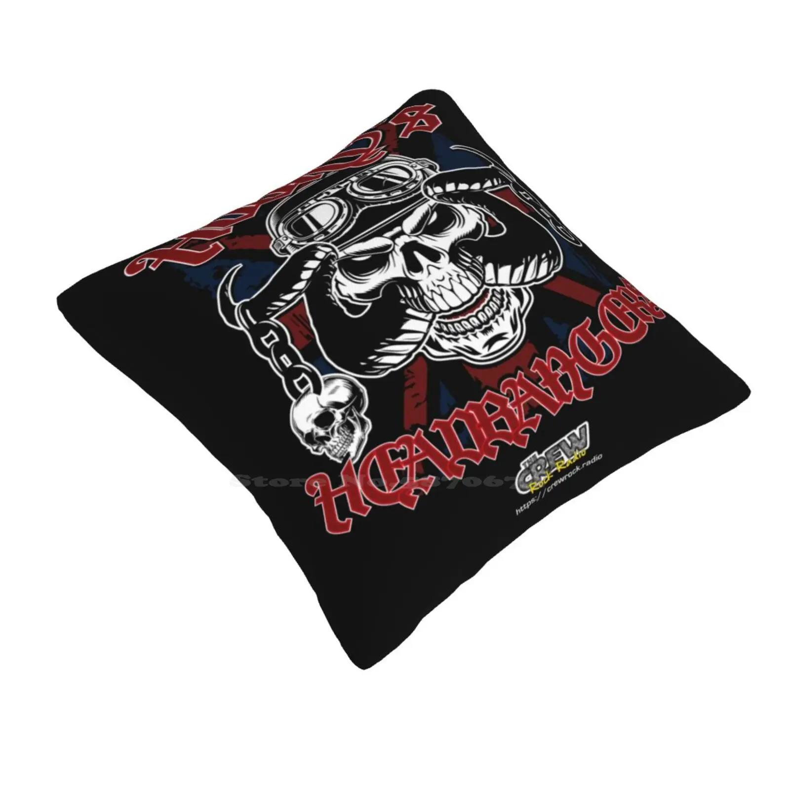 Hooky'S Headbangers Funny Cute Decor Square Pillowcase Crew Radio Metal Goth Radio Station