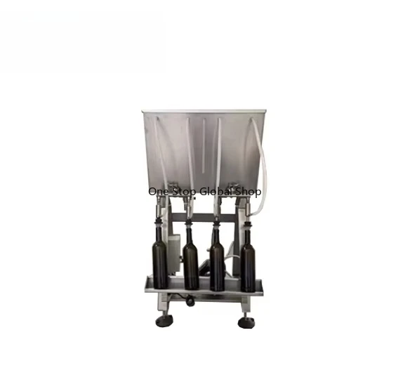 Semi-Auto Siphon Pump Filler for Multi-Liquids 4 Spout Gravity Gravity for Wine Soda Juice Bottles Glass Vial for Shampoo Oil