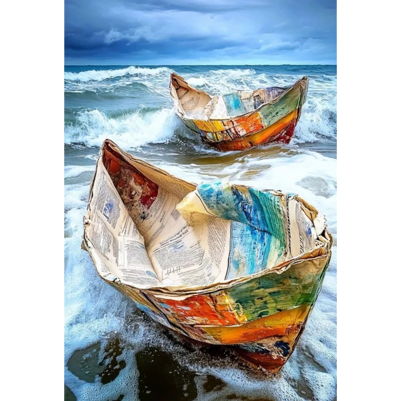 

500/1000/1200/2000 PCS Jigsaw Puzzles Paper Boat Scenery Family Activity Game for Gameroom Bedroom Gift Home Decor
