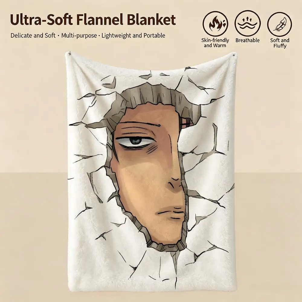 anime A-Attack on Titan-n Throw Warm Soft Flannel Blanket, Multi-use for Sofa Bed Camping Travel Nap