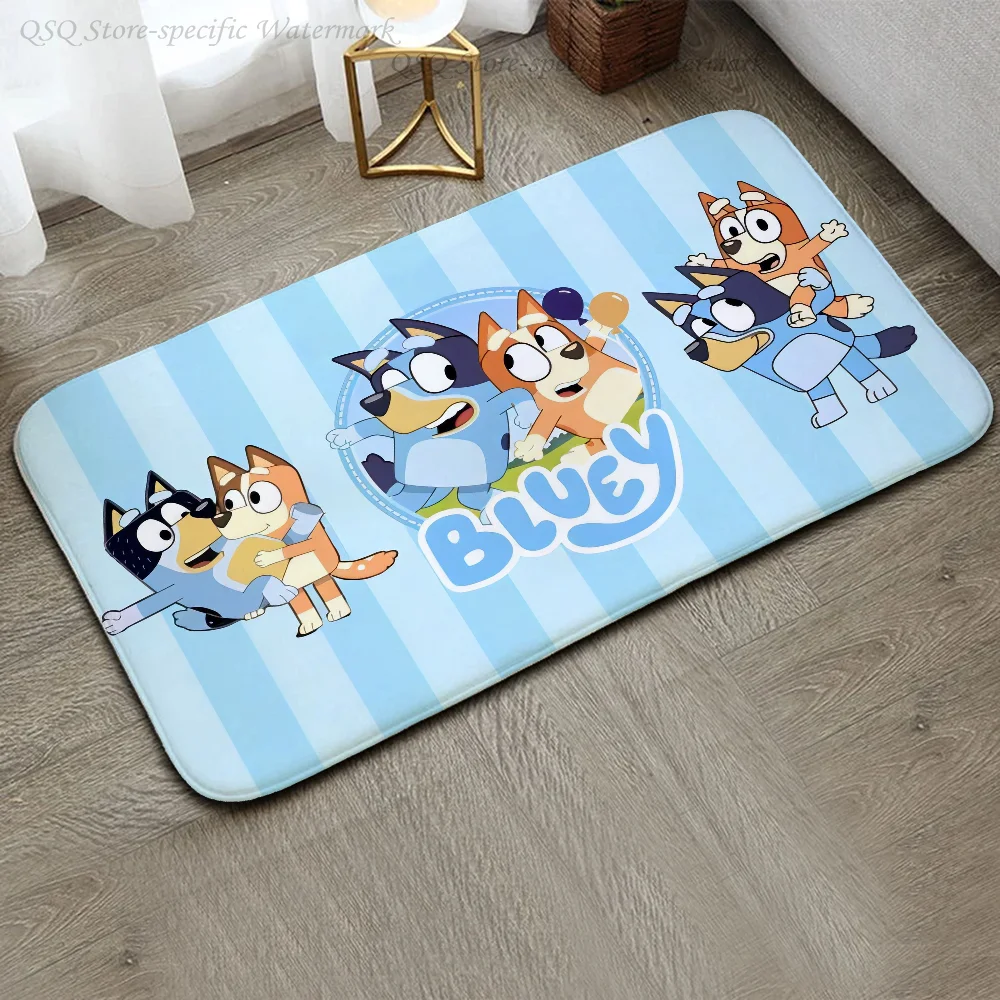 1pc Cartoon B-Blueys Floor Mat Floor Mat Anti-Slip Kitchen Bedroom Handmade Tufted Rug Carpet Living Room Entrance Rug