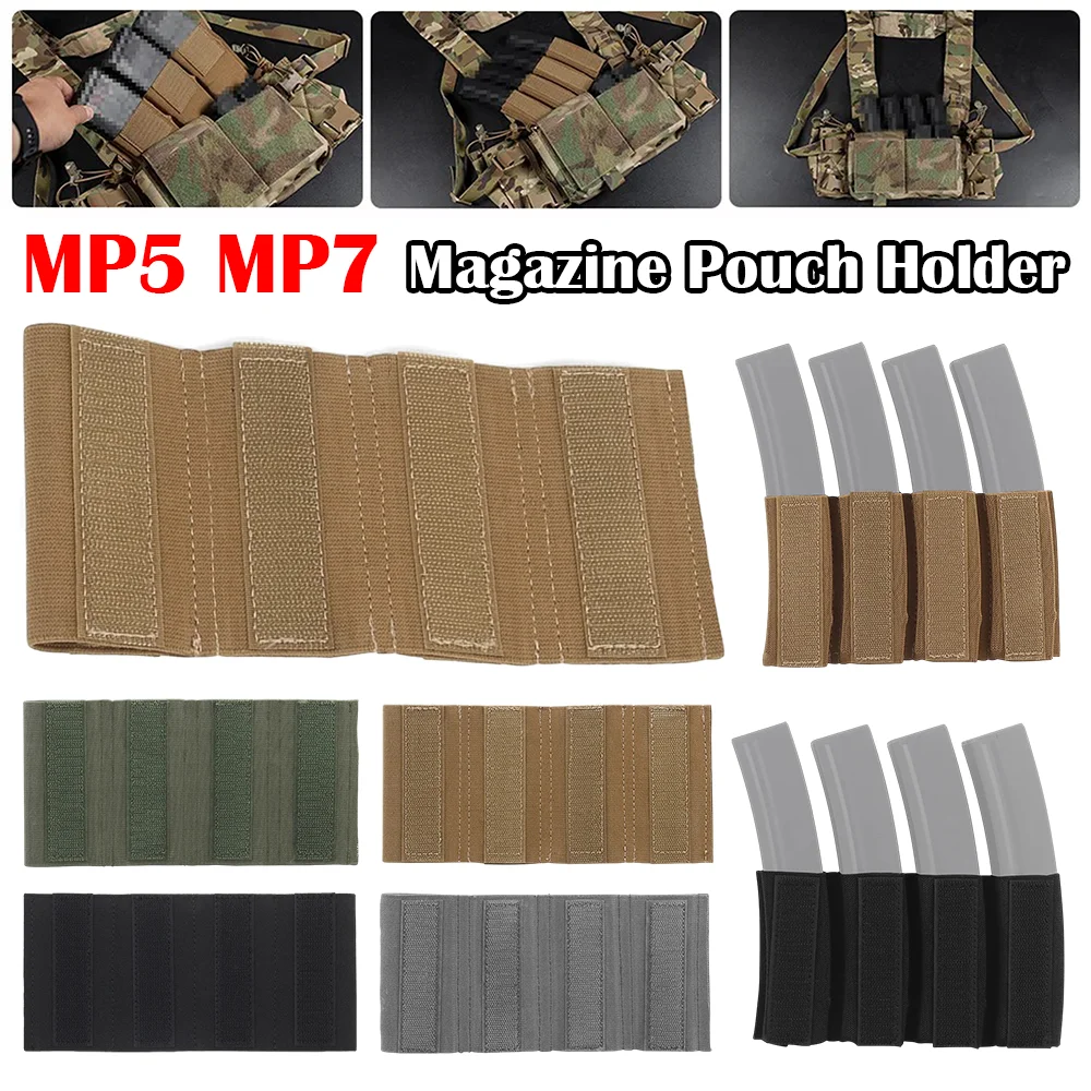 Chest Rig Insert Magazine Pouch Panel Tactical Chest Hanging Inner Liner 4 Slot MP5/MP7 Hook Fasteners Hunting Vest Accessory