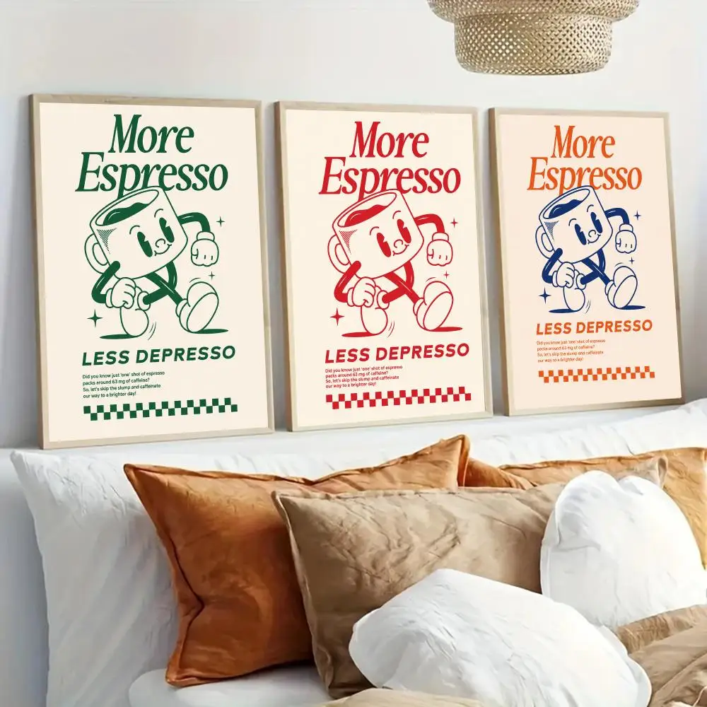 More Espresso Less Depresso Painting Calligraphy Canvas Painting Art For Bedroom  Home Decor Wall Decoration Decals Gift