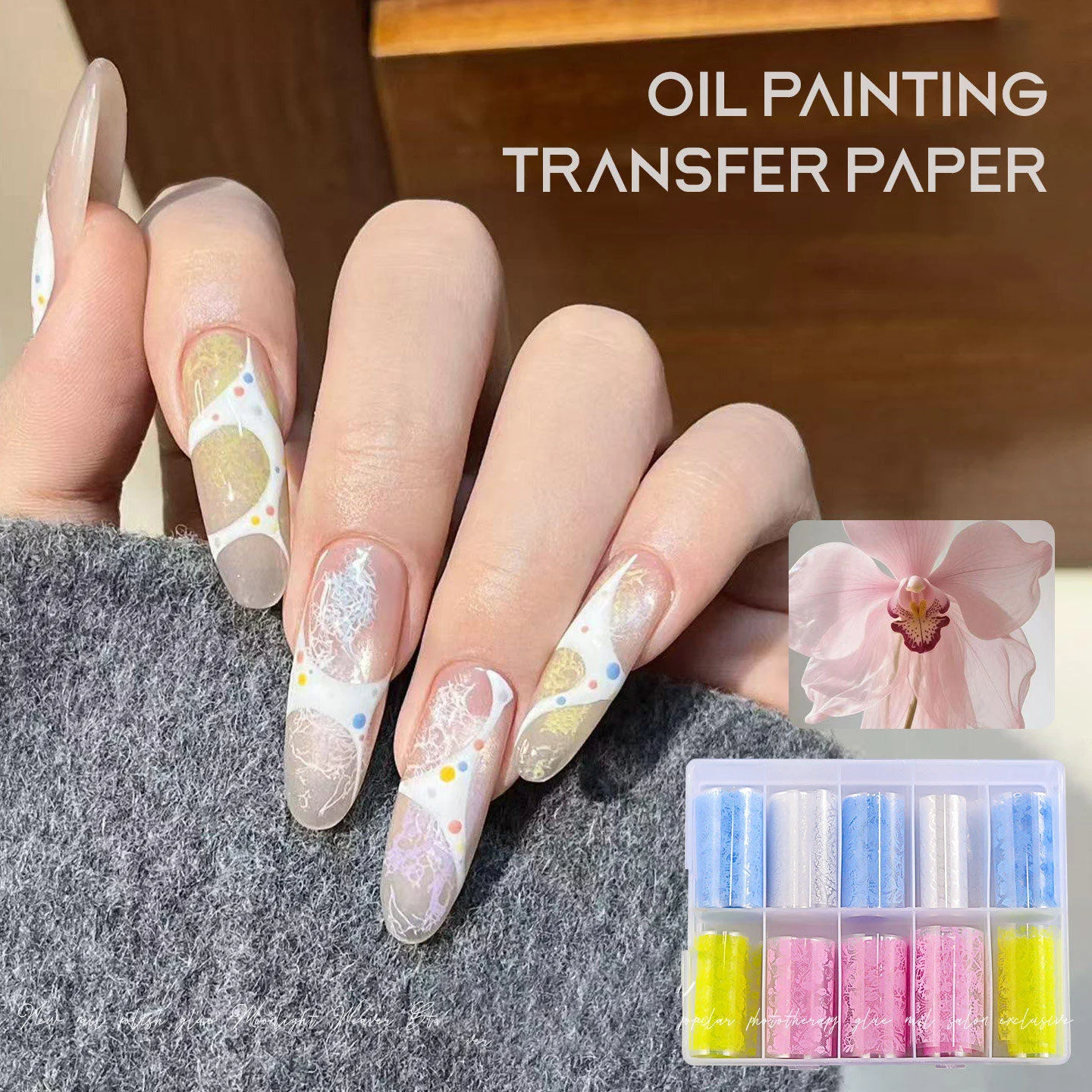 1 Box New Macaron Color Lace Nail Transfer Decals Black White Pink Blue Flower Nail Foils Stickers DIY Adhesive Manicure Tools