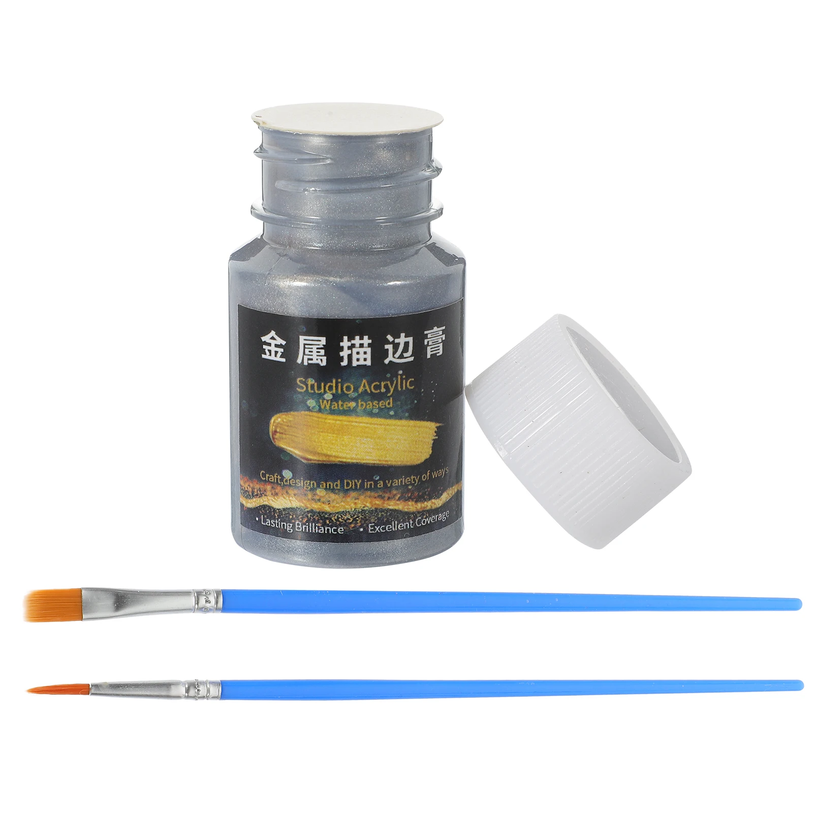 

1 Set Silver Glitter Paint Art Supplies Metallic Silver Painting Pigment Diy Liquid Accessories Powder For Paper Fabric Ceramics
