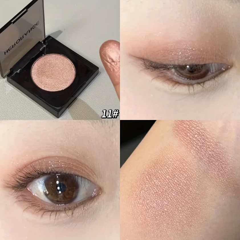 Herorange 16-Farben Lidschatten- und Highlighter-Palette Matt Schimmernd Orange Braun Rosa Champagner Wasserfest Tragbar Festival Make-up – Detail 15