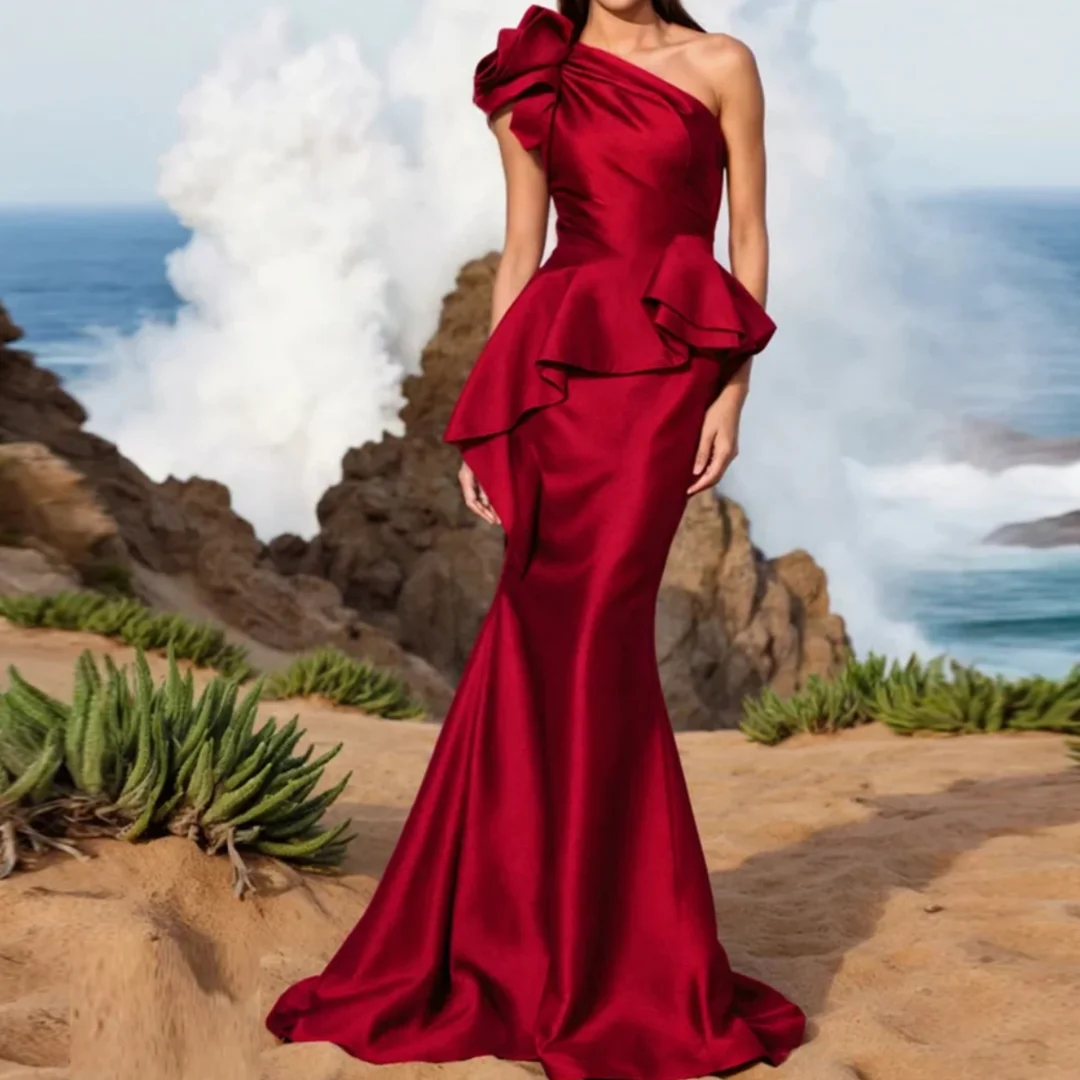 

Charming Mermaid Mother of the Bride Dress Groom Mother Dress Robe De Soiree Femme Ruffles Formal Party Gown Customized