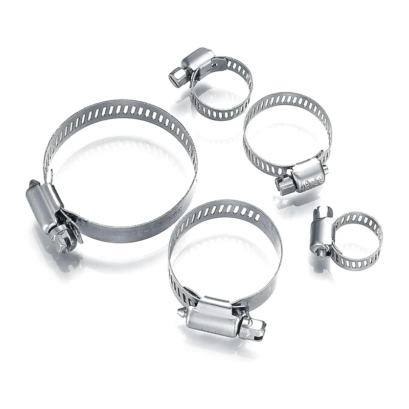 Fascette stringitubo in acciaio inossidabile da 20 pezzi, fascette stringitubo regolabili per tubi ingranaggi a vite senza fine da 1/4-2 pollici (6-51 mm) per impianti idraulici, macchine