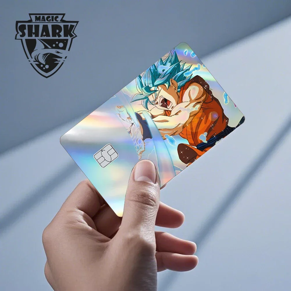 Magic Shark Goku Vegeta Cool Shinny Holographic Laser Kreditkartenaufkleber Film Front Skin Cover – Detail 3
