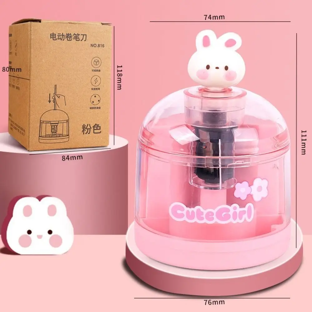 Battery Charging Electric Pencil Sharpener Cartoon Cute Automatic Pencil Sharpener Portable Astronaut Rabbit Design