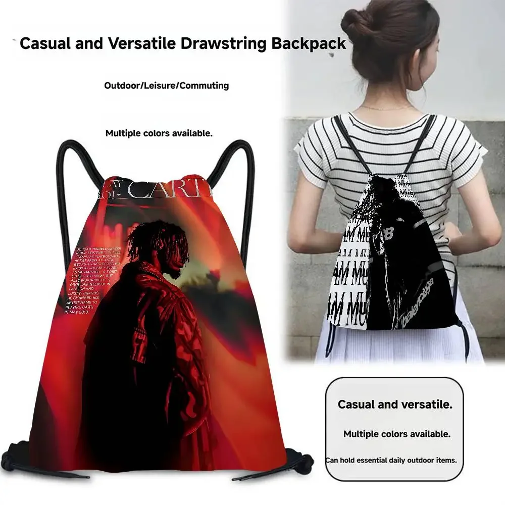 O-Opium Rap Playboi Carti 1 Piece Drawstring Bag Backpack, Adjustable Drawstring Backpack, Storage Bag, Drawstring Pocket