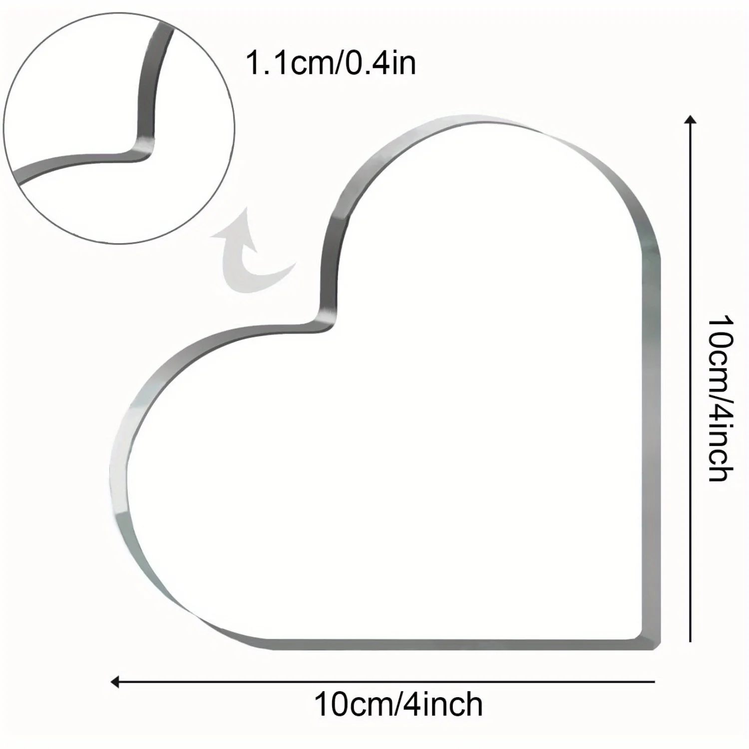 2D Flat Heart Acrylic Sign, Family Connection Keepsake, Home Decor 4x4