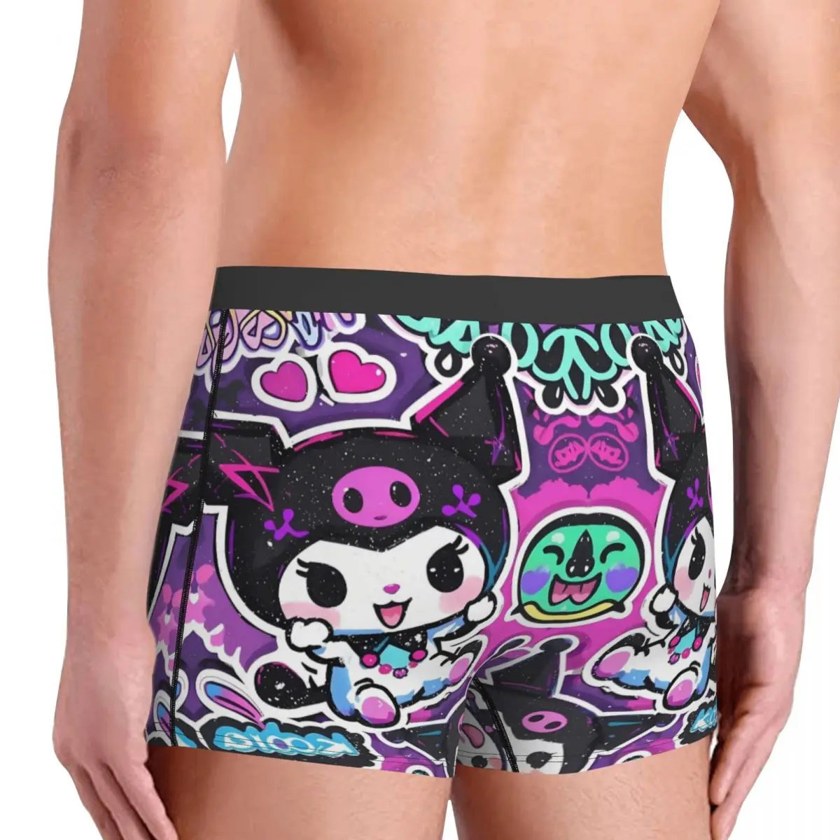 Custom Kuromi Cartoon Movie Underwear Men Print Classical Anime Boxer Shorts Panties Briefs Soft Underpants