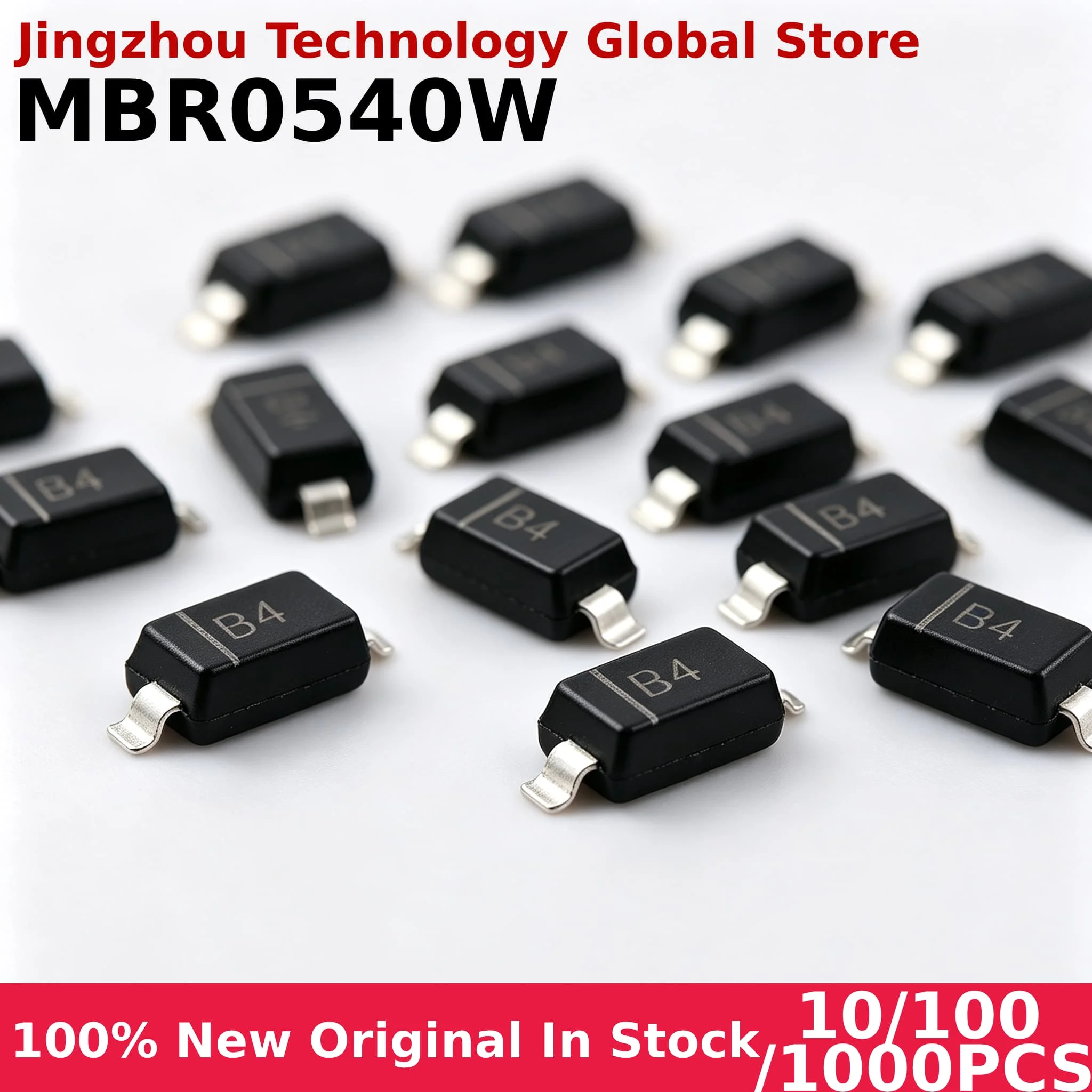 10/100/1000PCS MBR0540W SOD-123 1206 (Marking B4) SMD Schottky Diode MBR0540 SOD123 Diode 100% New Wholesale
