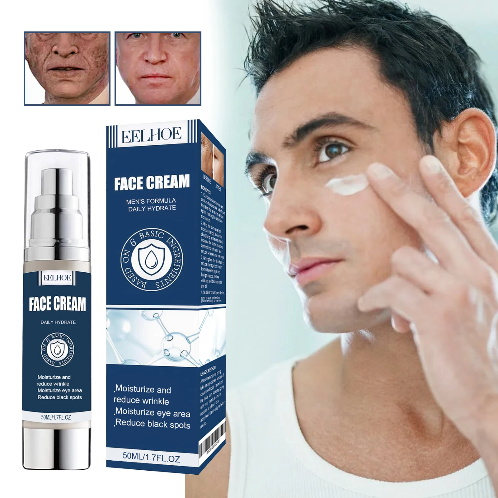 

Men's Hydrating Cream – Smooths fine lines, firms & moisturizes skin