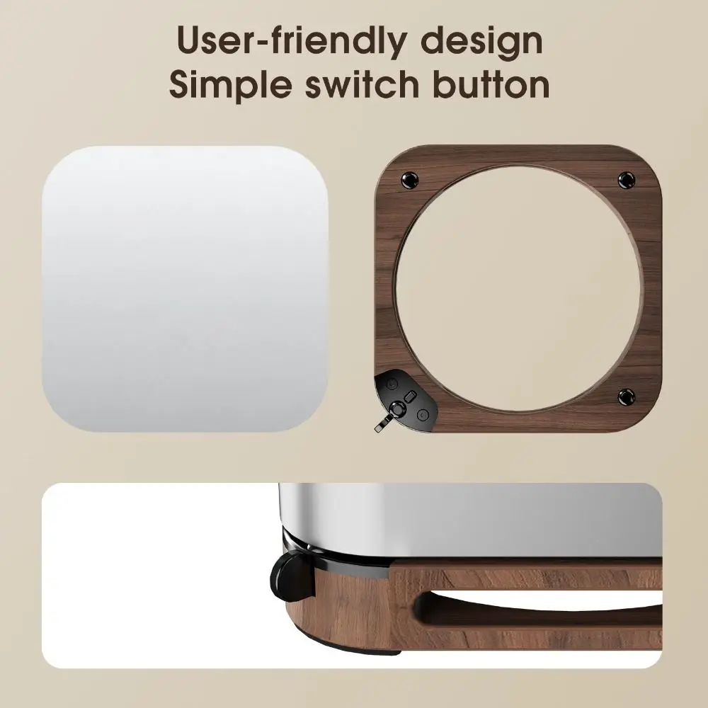 Walnut Wooden Stand Dustproof Cooling Host Mount External Switch Button Heightened Host Base for Mac Mini M4/M4 Pro 2024
