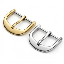 Solid Stainless Steel Silver Gold Watch Buckle 12 1618 20 22mm Metal Polished Leather Watchbands Strap Clasp Watches Accessories