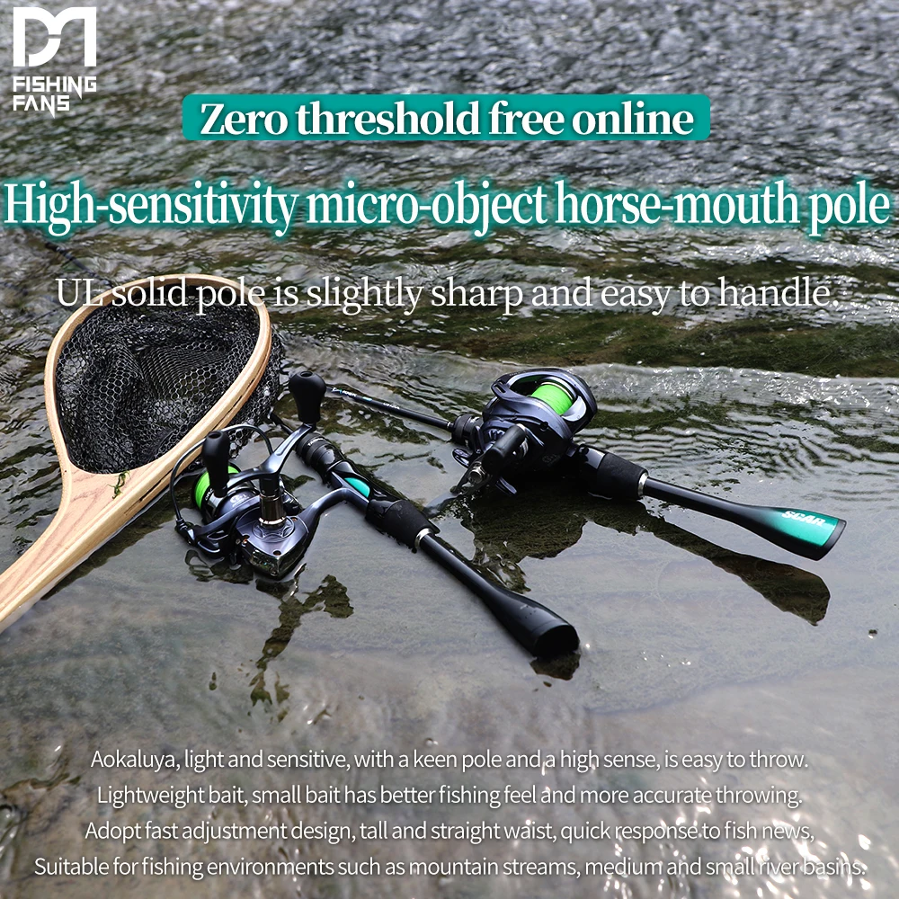 

FISHINGFANS Мягкий твердый наконечник 1-5 г Быстрое действие Сверхлегкий наконечник UL Коническая ручка Карбоновая литье Спиннинговая удочка Полка